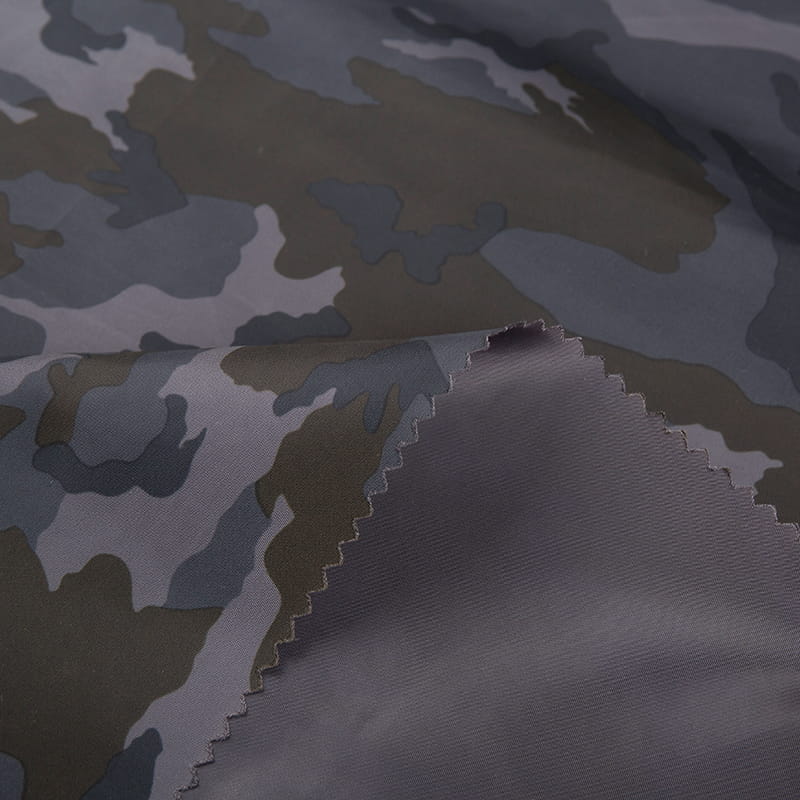 190T TAFFETA stof med digital print af camouflage med PVC bagside